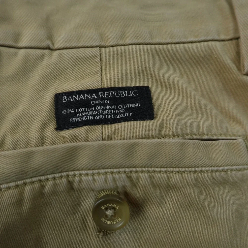 Banana Republic Pants Mens 31X32 Beige Brown Emerson Chino Trouser Flat Front